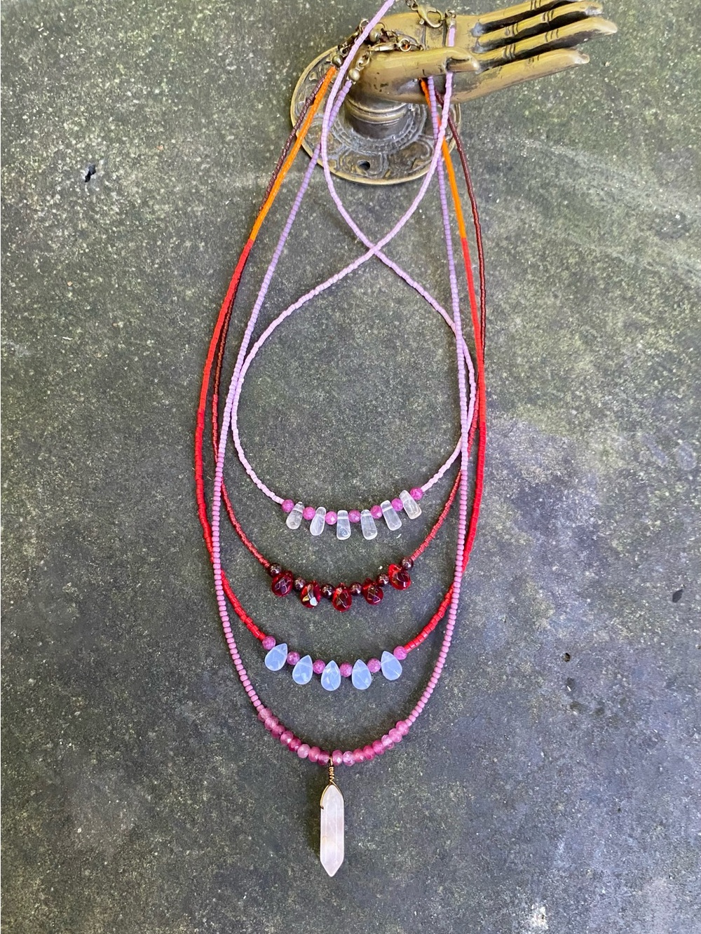 Beaded Stone Necklaces